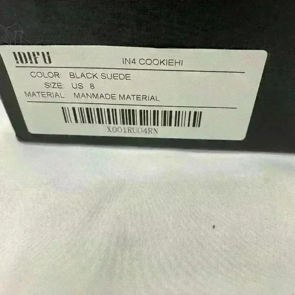 !d!FU Black Suede Chunky Heels Ankle Strap Size 8​ - Picture 6 of 6